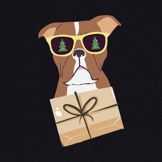 Boxer Dog Christmas Design by BeLightDesigns